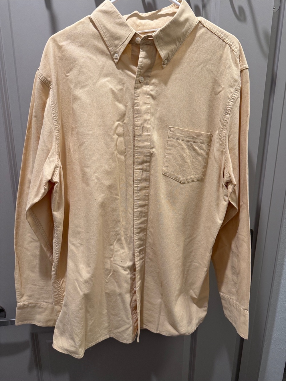 Sonoma Light Beige Button-Down Casual Shirt